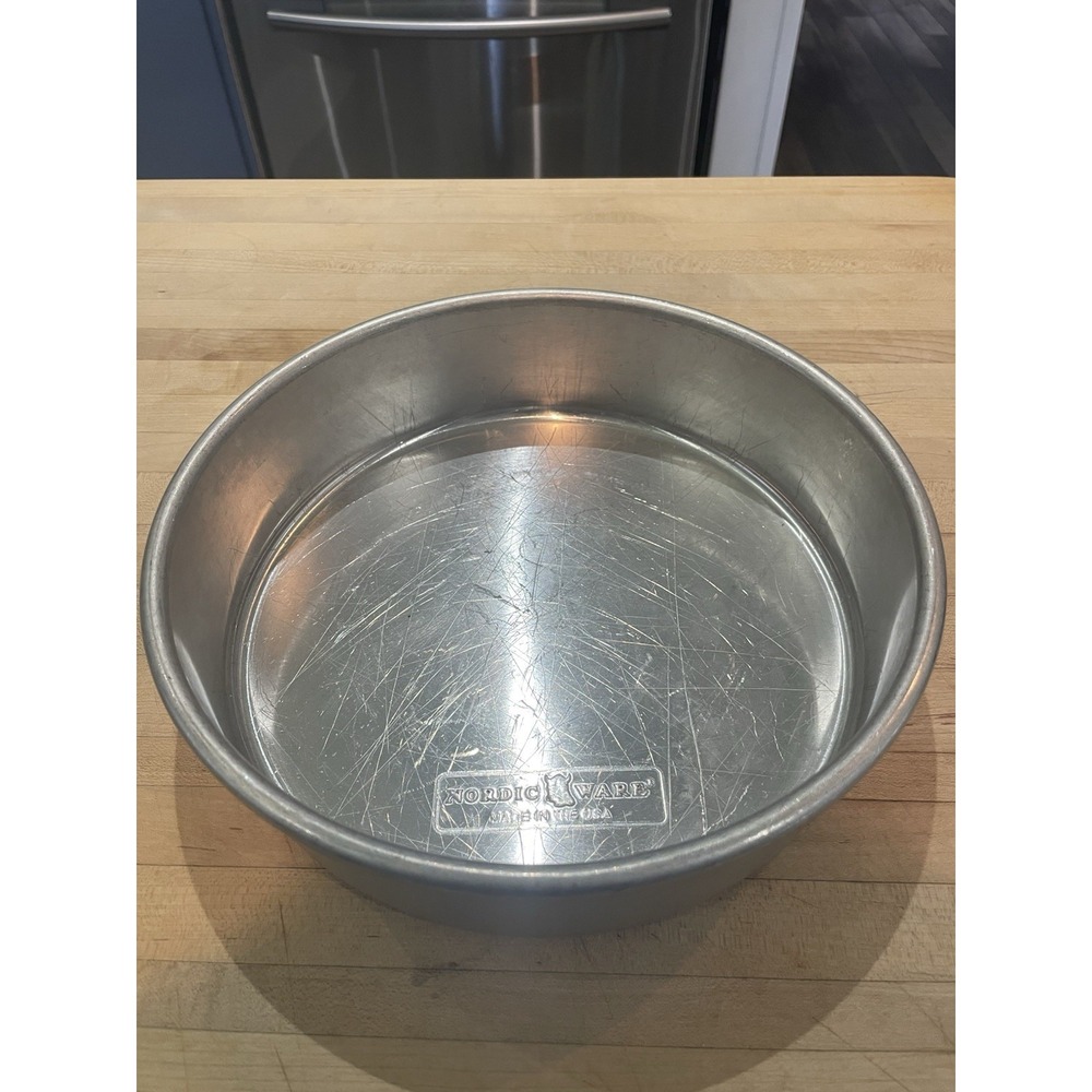 Stainless Steel Nordic Ware Naturals 8" Round Cake Pan 2 1/2" Deep Made In USA